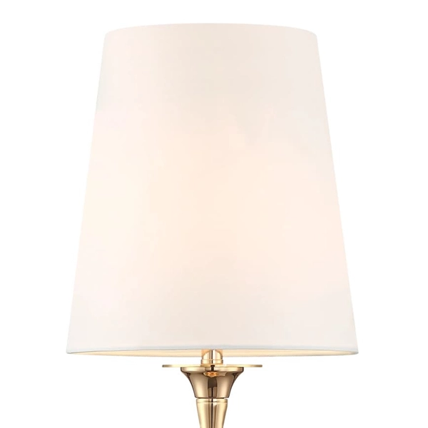 Biurkowa lampa eklektyczna Austin T01227AU-WH Cosmolight metal tkanina złota biała