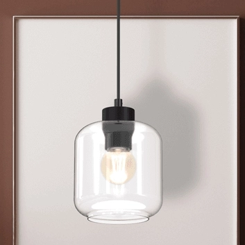 Lampa wisząca Sombra MLP8367 szklana przezroczysta czarna