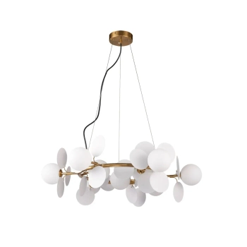 Wisząca lampa CHIC biała złota ST-DL-2969P-9 9xG9 5W kulista