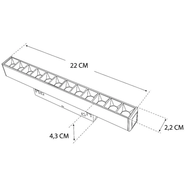 Lampa magnetyczna z diodami do szyn 3-fazowych 478 Domeno LED 12W 4000K czarna