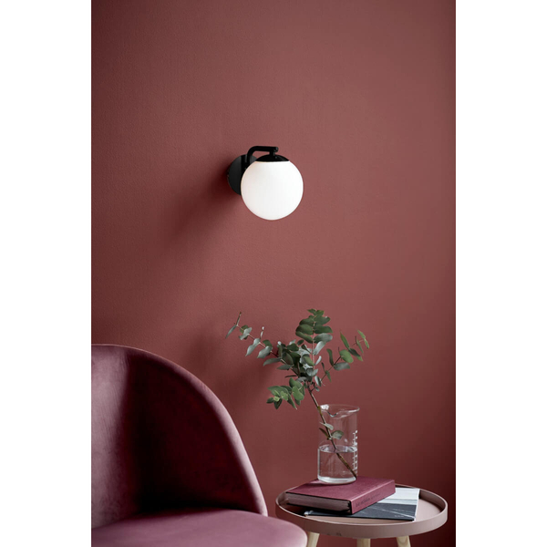 Ścienna lampa do salonu Grant 47091003 szklana kula czarny