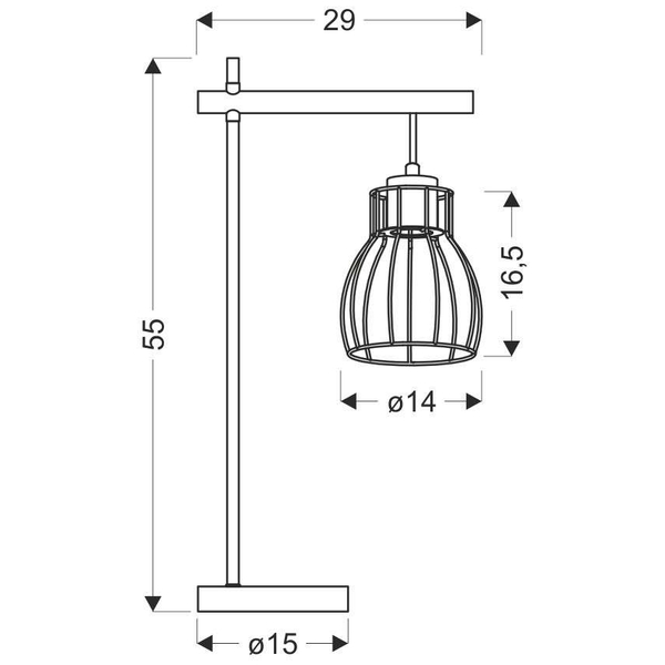 Druciana LAMPKA biurkowa BERNITA 41-80059 Candellux stojąca LAMPA stołowa metalowa czarna drewno