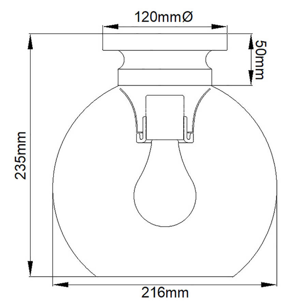 Sufitowa lampa kula Tabby FE-TABBY-F-PN szklana nikiel przezroczysta
