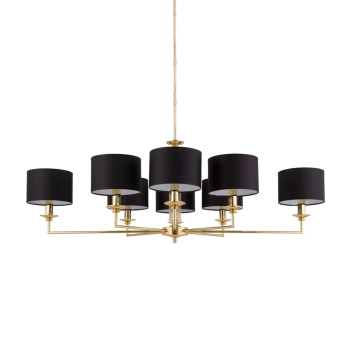 Żyrandol abażurowy Artu ART-ZWL-8 (Z) salonowy czarny mosiądz