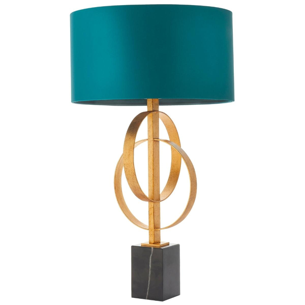 Stołowa lampa ringi L&-195221 Light& z abażurem morskim złota