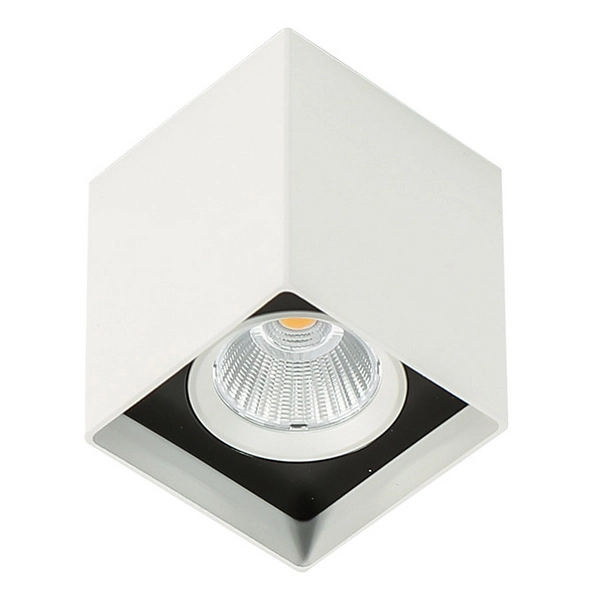 Spot LAMPA sufitowa ALDEN SLC78002/12W 3000K WH+BL Italux metalowa OPRAWA LED 12W downlight kostka cube biała czarna