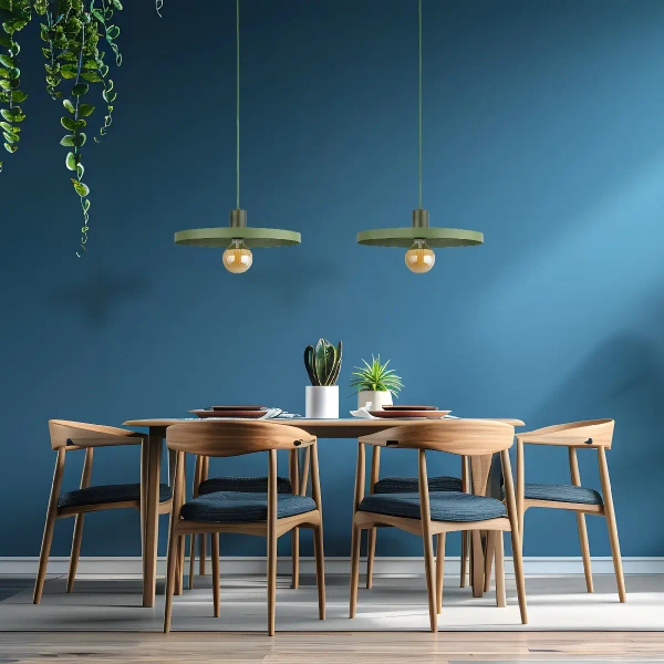 Metalowa zwisająca lampa Sila 10762 dysk na kablu zielony