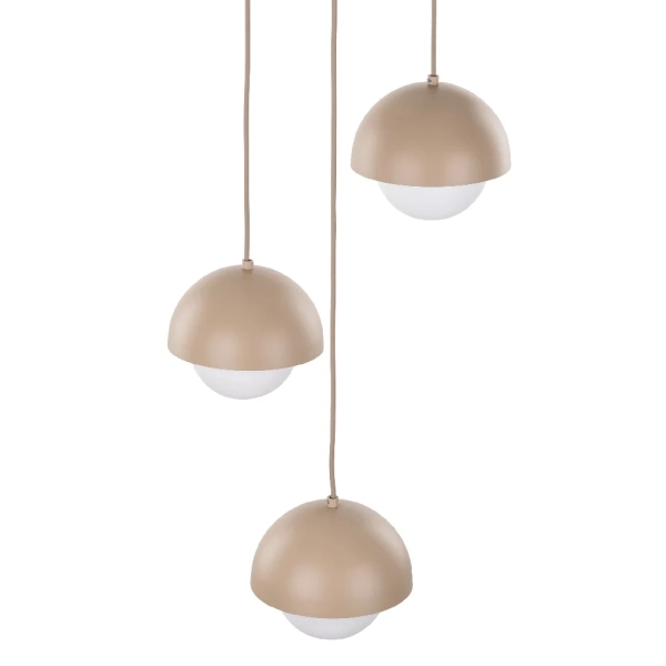 Minimalistyczna zwisająca lampa Bono Sabia 10720 mleczne kule beżowy