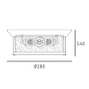 Sufitowy plafon Warwick C02309BR do gabinetu mosiądz