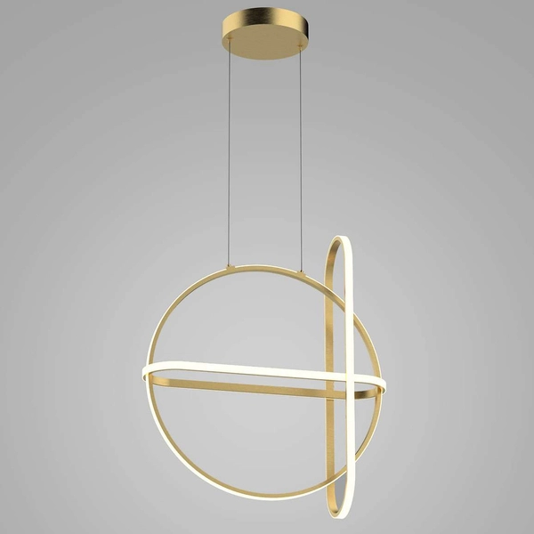 Geometryczna LAMPA wisząca CERRILA PND-29772750-3A-BK Italux metalowa OPRAWA zwis LED 48,6W 3000K art deco ring czarny biały