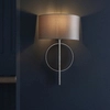 Ścienna lampa abażurowa L&-195214 Light& do salonu antyczna srebrna