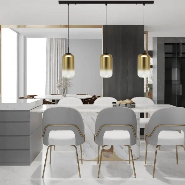 Potrójna lampa wisząca 23232 LED 36W 3000K do jadalni czarny złoty