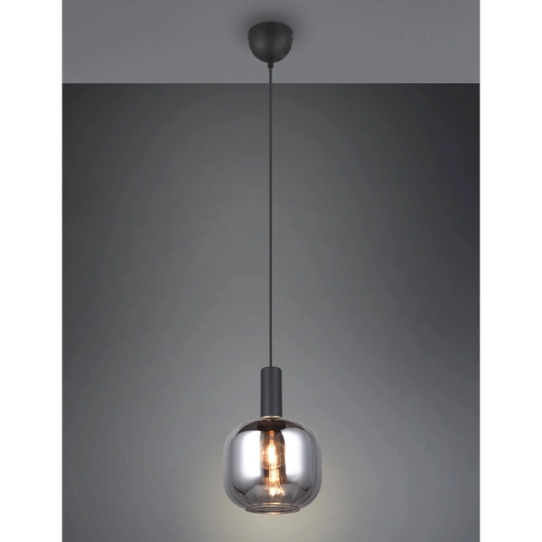 Przydymiona lampa wisząca DIVA 319800132 Trio do kuchni przydymiony czarny