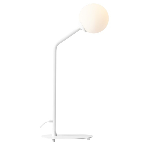 Lampa biurkowa skandynawska PURE 1064B Aldex szklana kula biała