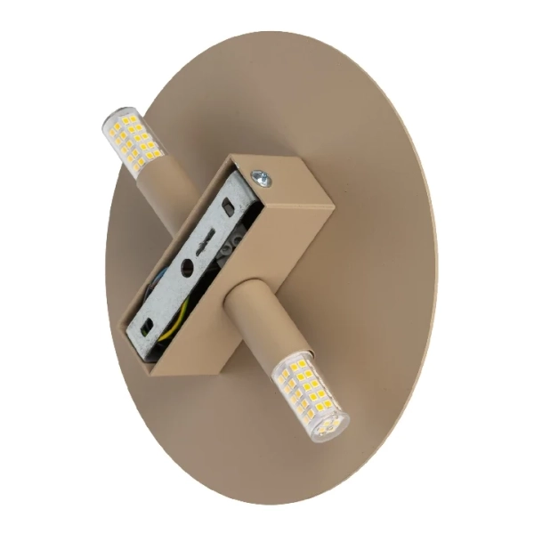 Kinkiet ścienny okrągły LUNA SABIA 10623 do salonu bezowy