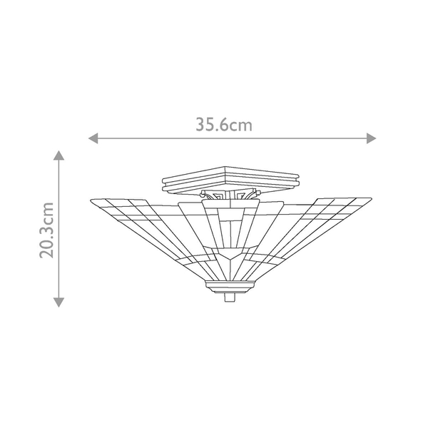 Geometryczny plafon Inglenook QZ-INGLENOOK-SF Quoizel witraż kolorowy