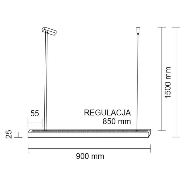 LAMPA wisząca HANAWA 1951 Shilo metalowa OPRAWA listwa LED 9W zwis biały