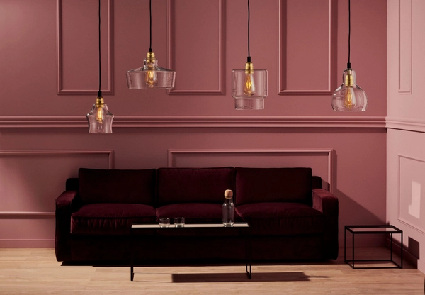 Wisząca LAMPA skandynawska LONGIS 10873105 Kaspa loftowa OPRAWA szklany ZWIS okrągły złoty przezroczysty czarny