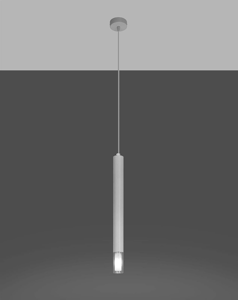Metalowa lampa wisząca SL.0957 salonowa tuba nad stół biała