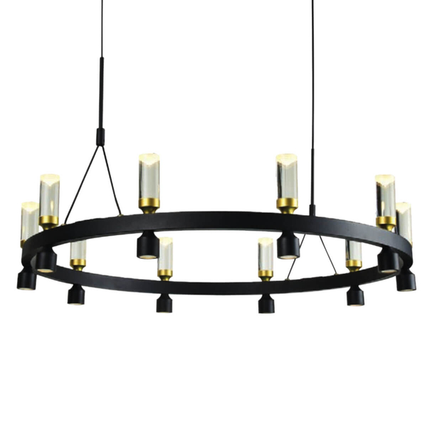 Nowoczesna lampa wisząca Almelo ring LED 49W 3000K nad stół czarna