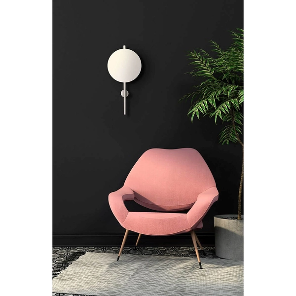 Kinkiet ścienny na słupku Pero K-5323 Kaja okrągły metalowy biały