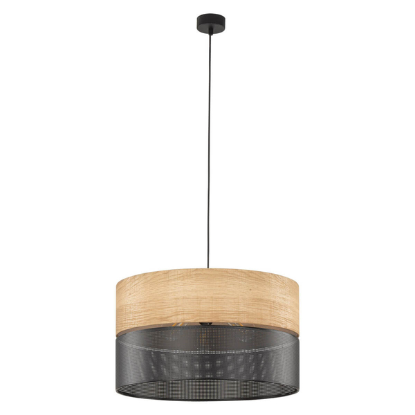 Metalowa lampa wisząca Nicol 4798 TK Lighting tuba czarny drewniany