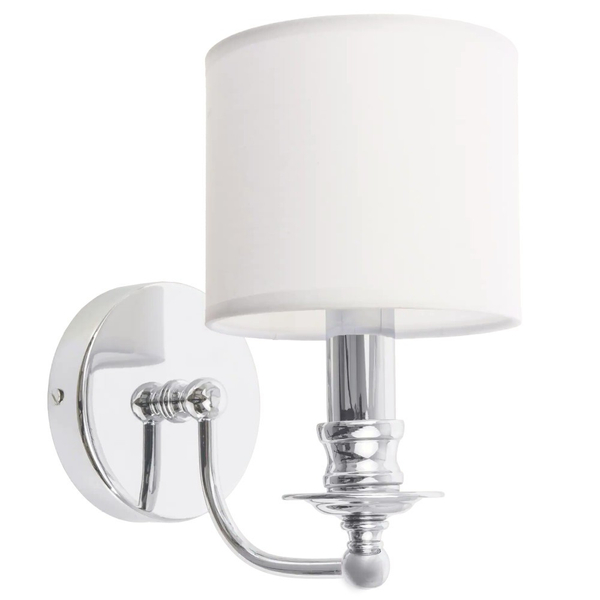 Klasyczna LAMPA ścienna ABU DHABI W01888WH Cosmolight abażurowy kinkiet do sypialni biały