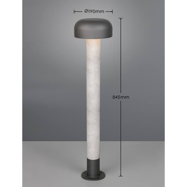 Metalowy słupek ogrodowy FRASER 462560178 grzyb IP54 szary