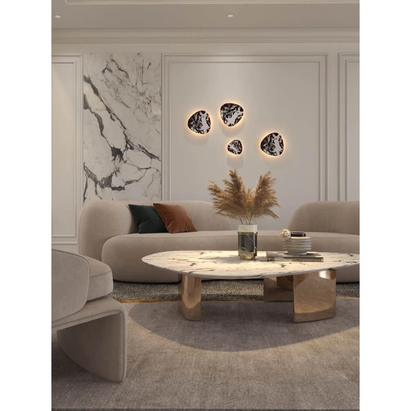 Lampa ścienna do jadalni MARBLES W0391 LED 6W 3000K biała czarna