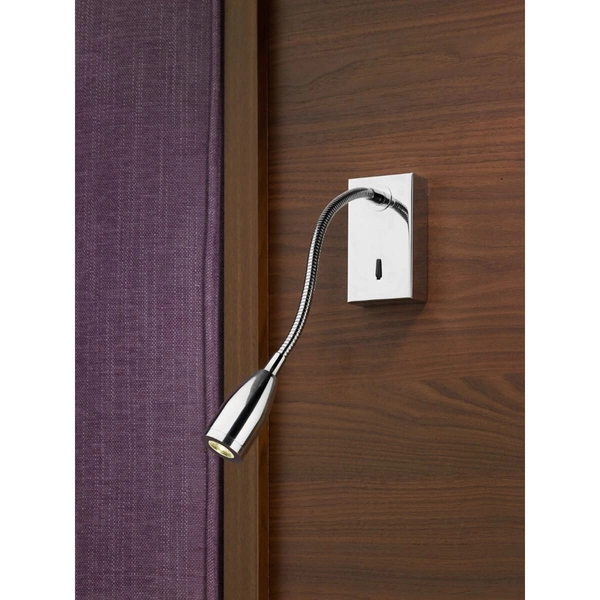 Kinkiet na ścianę TADLEY TAD0750 LED 1W 3000K z regulacją chrom