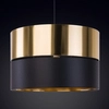 Okrągła lampa wisząca Hilton 4346 TK Lighting z tkaniny czarna złota