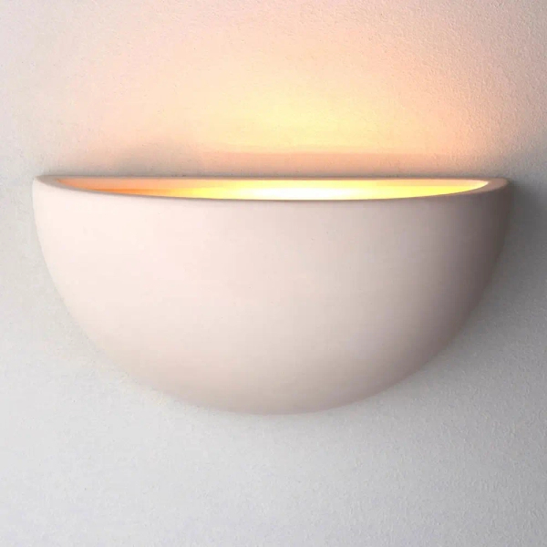 Ścienna lampa półokrągła Pride UG-WB-A ceramiczna biała