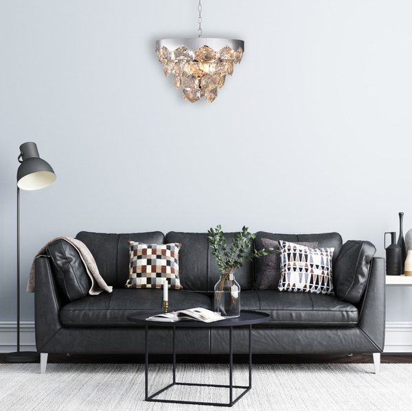 Pałacowa LAMPA wisząca GRACE ML5993 Milagro kryształowa OPRAWA okrągły ZWIS na łańcuchu chrom