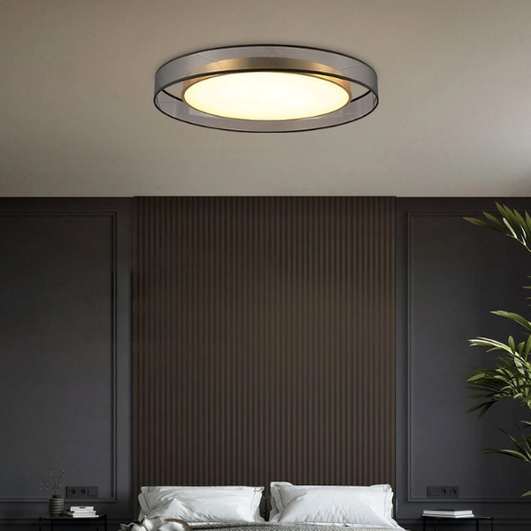 Okrągła lampa sufitowa Golden eye MDG60NW LED 60W 4000K srebrna mosiądz