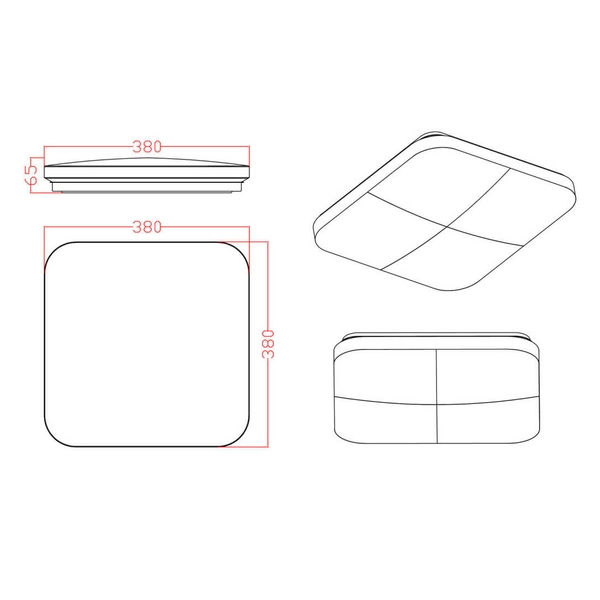 Ledowy plafon Babilon LP-335/1C M 4BK square Light Prestige 24W 4000K biały