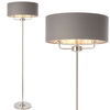 Stojąca lampa z abażurem Highclere 94378 Endon klasyczna szara nikiel