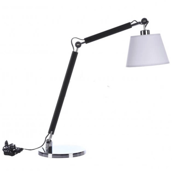 Gabinetowa lampa stojąca Zyta AZ1848+AZ2599 Azzardo z abażurem czarna biała