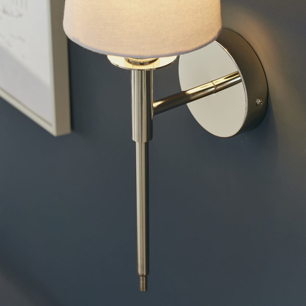 Kinkiet naścienny L&-192949 Light& z abażurem biały srebrny OUTLET