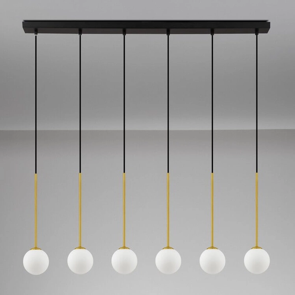 Molekułowa lampa wisząca CHAO LE44269 nad stół czarny złoty biały