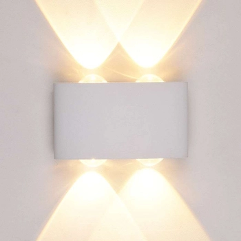 Ścienna LAMPA zewnętrzna GILBERTO PL-261W Italux elewacyjna OPRAWA metalowy kinkiet LED 4W 3000K ogrodowy IP54 biały