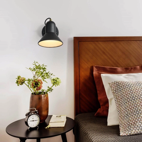 Industrialna LAMPA ścienna ASTAMA LP-1122/1W BK Light Prestige metalowa OPRAWA kinkiet regulowany czarny