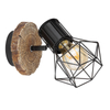 Ruchomy kinkiet Priska 54017W-1 druciany czarny drewno