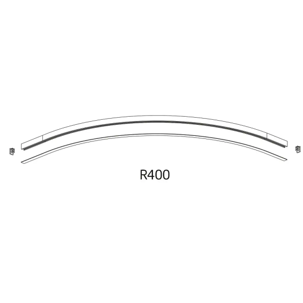 Zakrzywiona natynkowa szyna 1-obwodowa 11737 czarna
