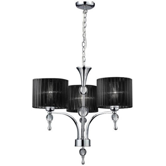 Stylowa lampa wisząca Impress nad łóżko czarna chrom