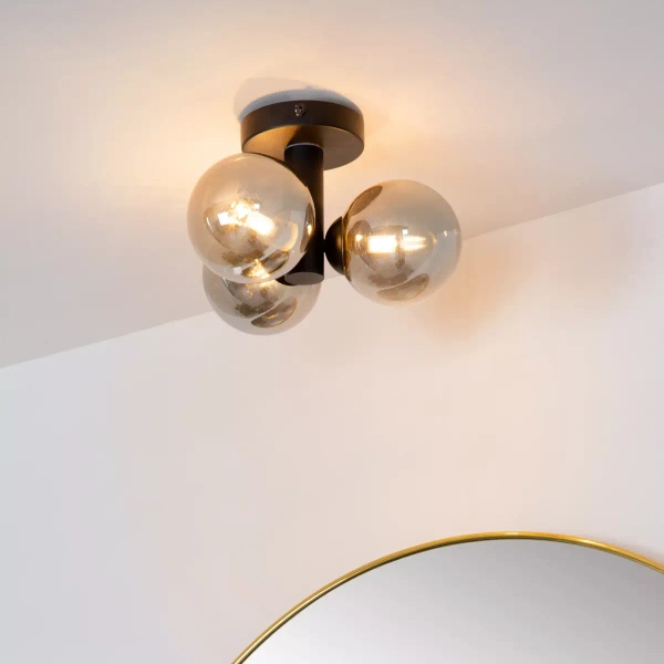 Lampa sufitowa TRUDY 74116/03/30 Lucide IP44 kule czarne przydymione