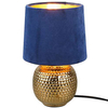 Stojąca LAMPA stołowa EUDORA DL012-50821 RL Light nocna LAMPKA abażurowa na biurko niebieska złota