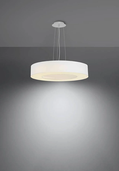 LAMPA wisząca SL.0749 abażurowa OPRAWA zwis okrągły biały