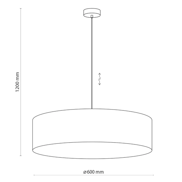 Okrągła lampa wisząca nad stół Rondo 4858 TK Lighting z tkaniny grafitowa