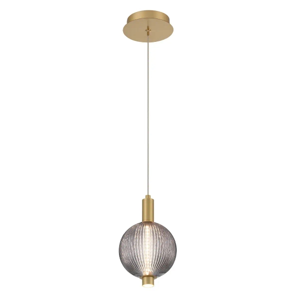 Okrągła lampa wisząca Palmas QN-PALMAS-1MP-BG LED 12W 3000K złota