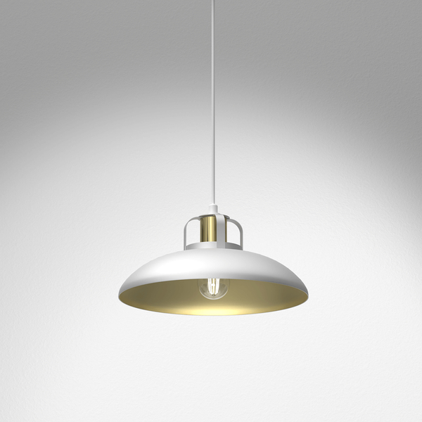 Loftowa lampa wisząca Felix metalowa nad stół biała złota